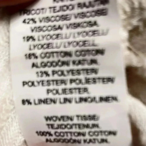 Lucky Brand long sleeve bohemian smocked peasant linen cotton blend shirt S - Picture 4 of 4